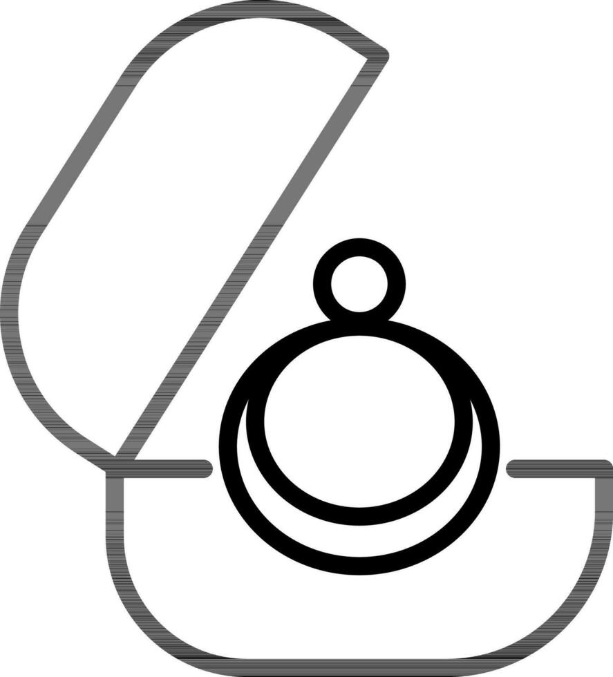 Illustration of Ring box icon in line art. vector