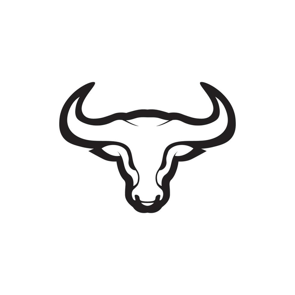 Bull horn and buffalo logo and symbols template icons app vector