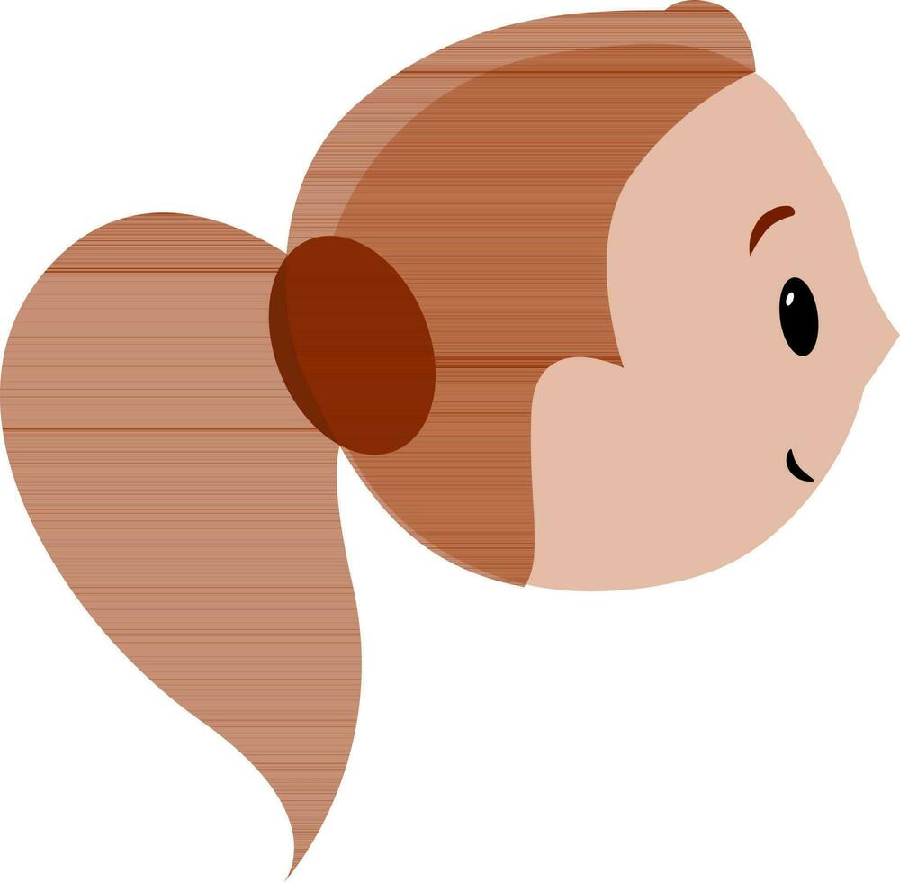 Cartoon character of a little girl face. vector