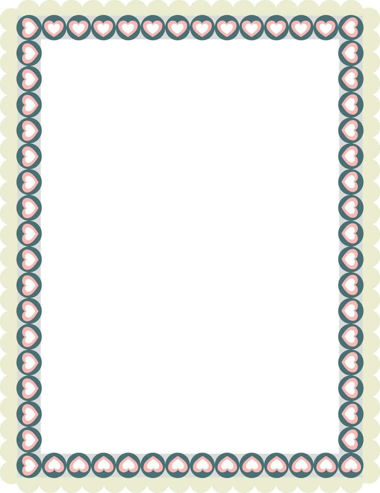 Decorative frame with hearts border. vector