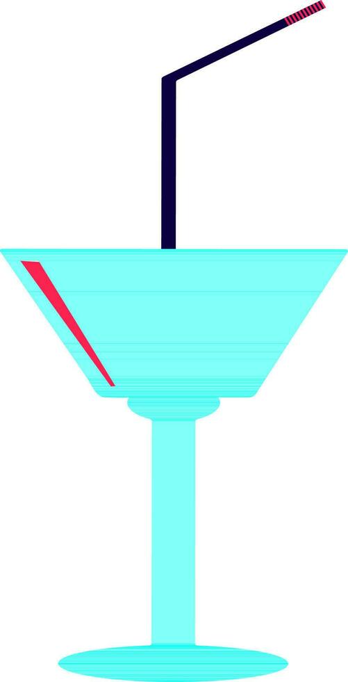 Cocktail glass icon with pipe for luxury concept. vector