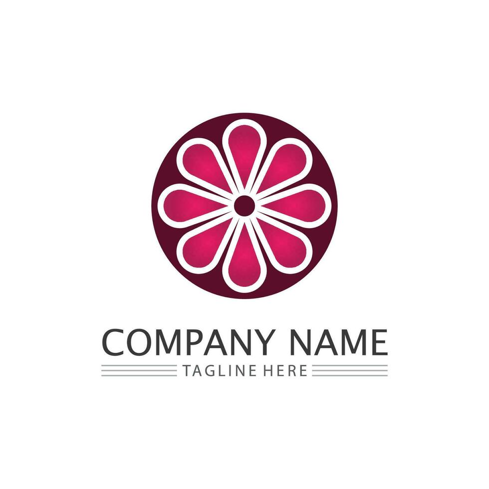 flower set vector logo and design for business design garden icon nature and beauty blossom
