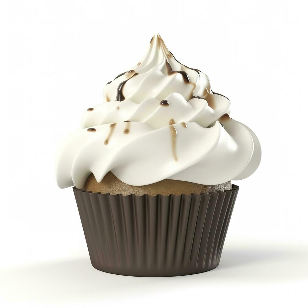 Cupcake isolated on white background, generate ai photo