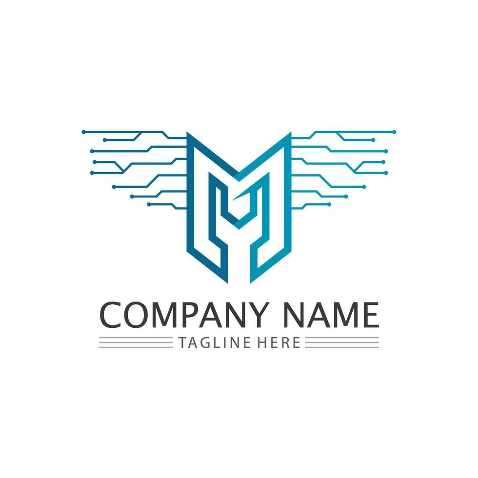 M Letter Logo Template vector