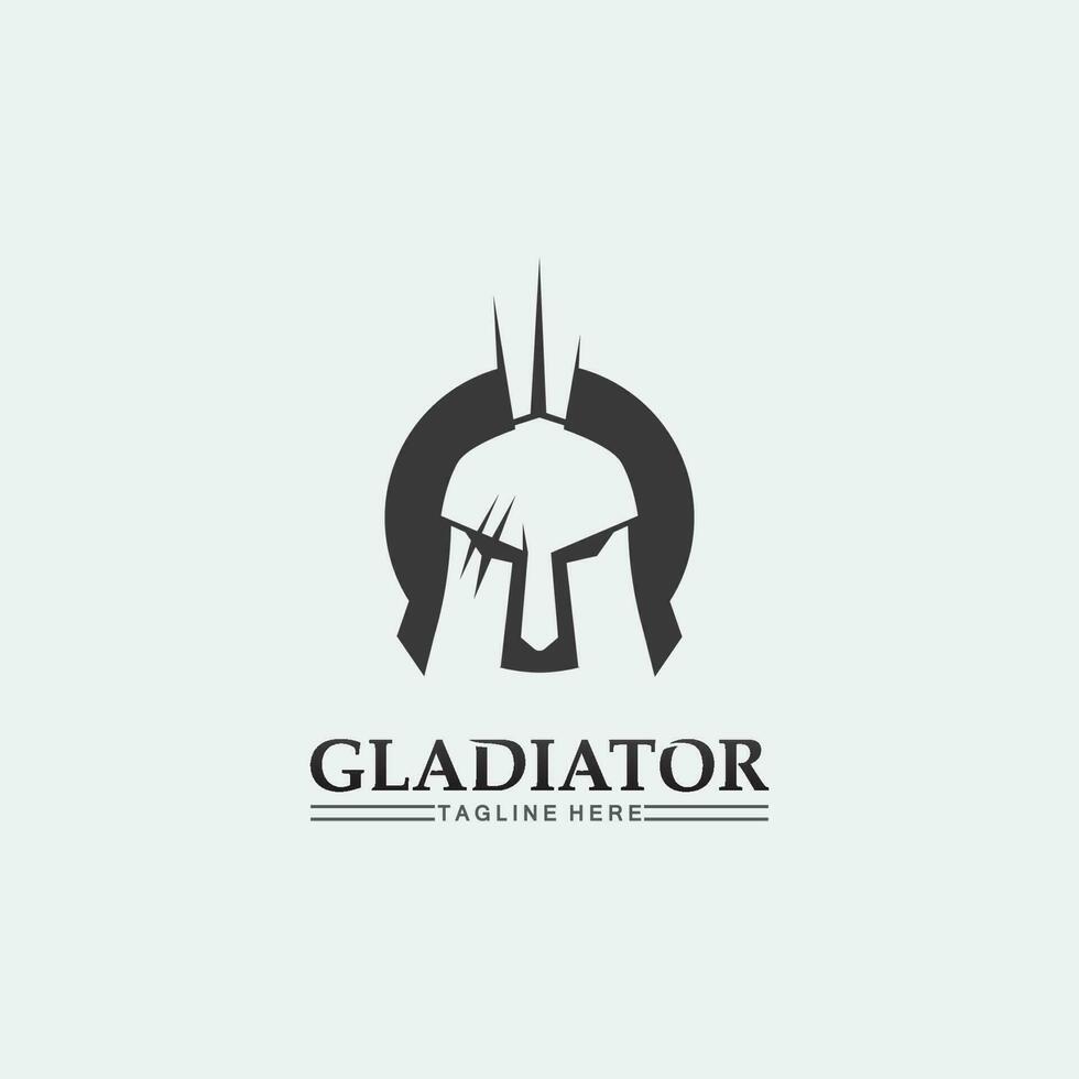 Spartan helmet logo template vector