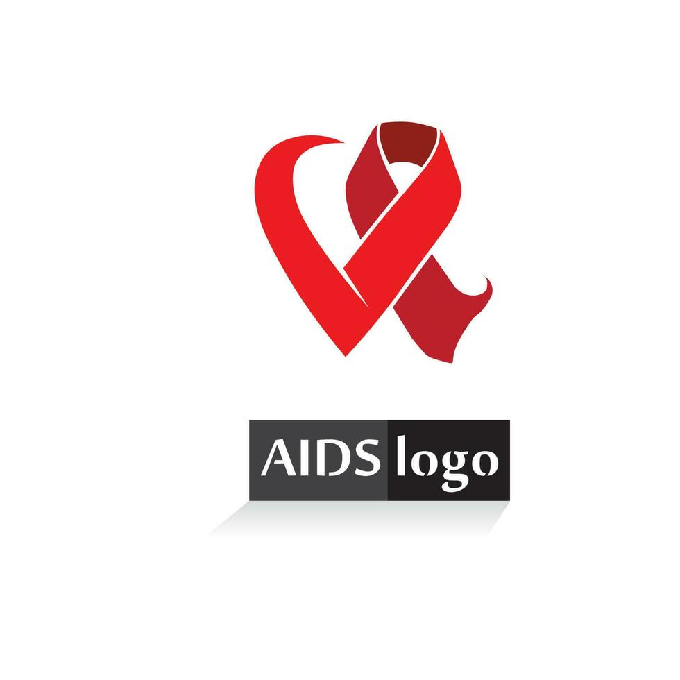 aids ribbon logo and world aids day vector design