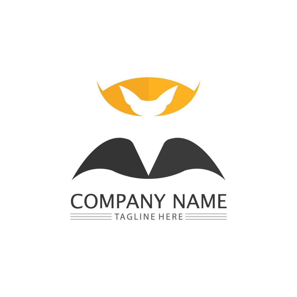 bat vector icon logo template