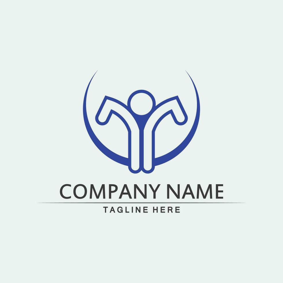 Community logo people work team and business vector logo and design group family