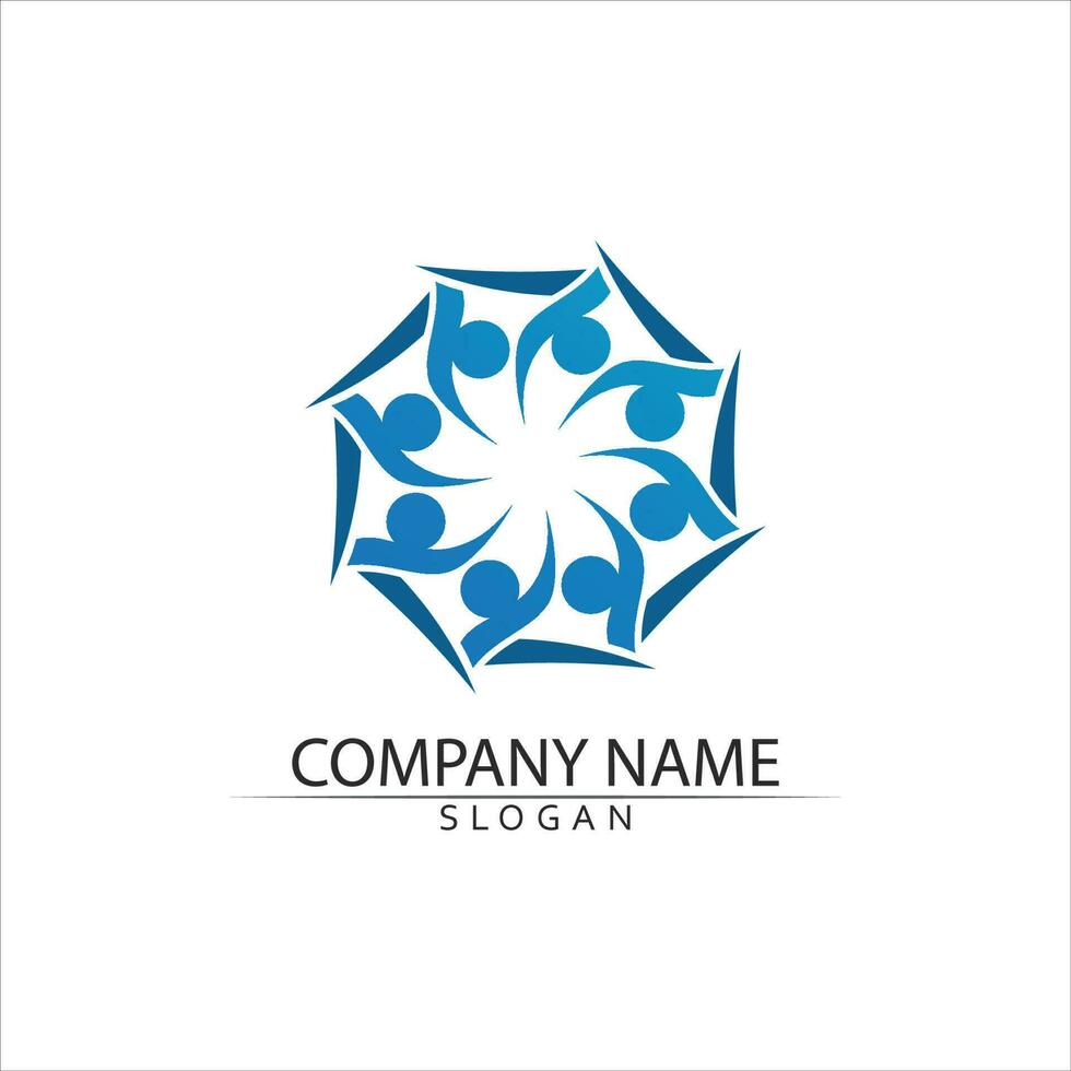 Community people care logo and symbols template vector