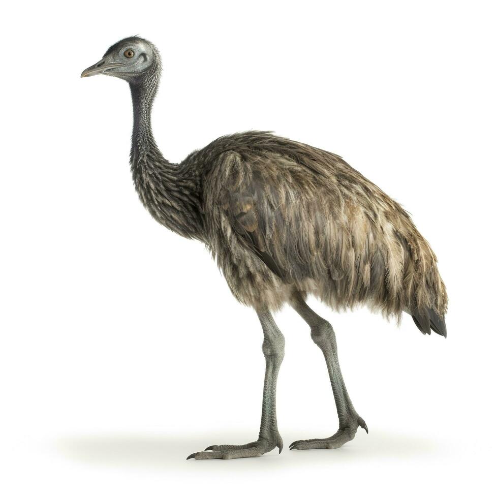 Emu isolated on white background, generate ai photo