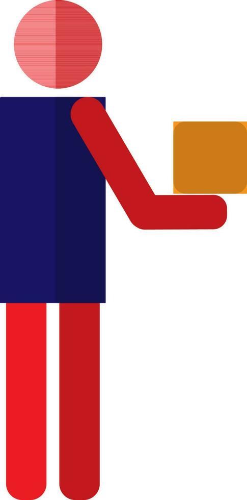 Character of faceless human holding box. vector