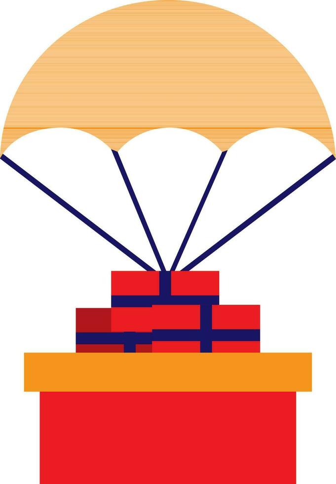 Hot air balloon with box. vector