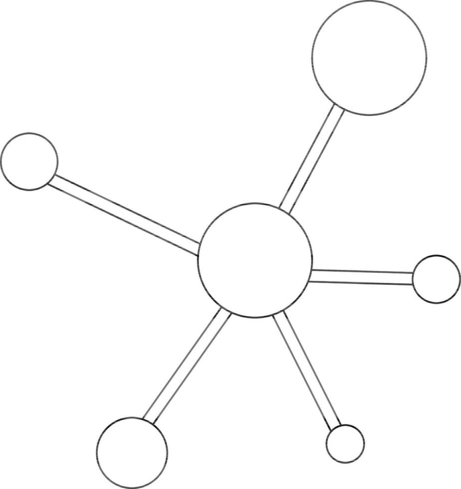 Black line art networking connection. vector