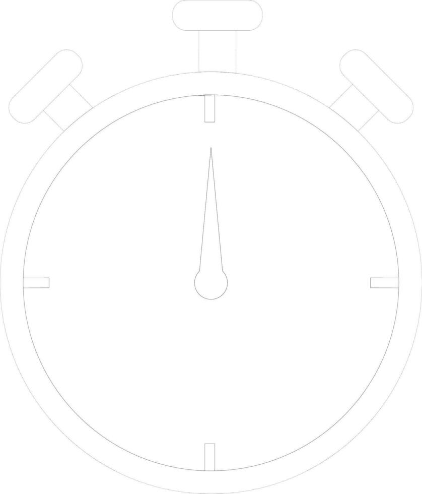 Chronometer in black line art illustration. vector