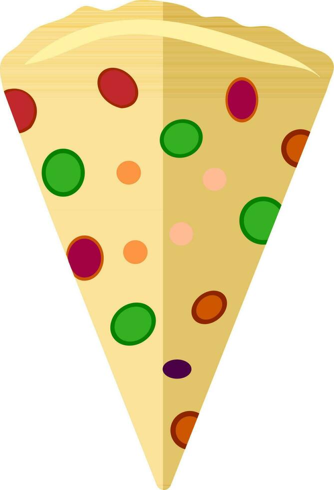 Decorated slice of pizza. vector