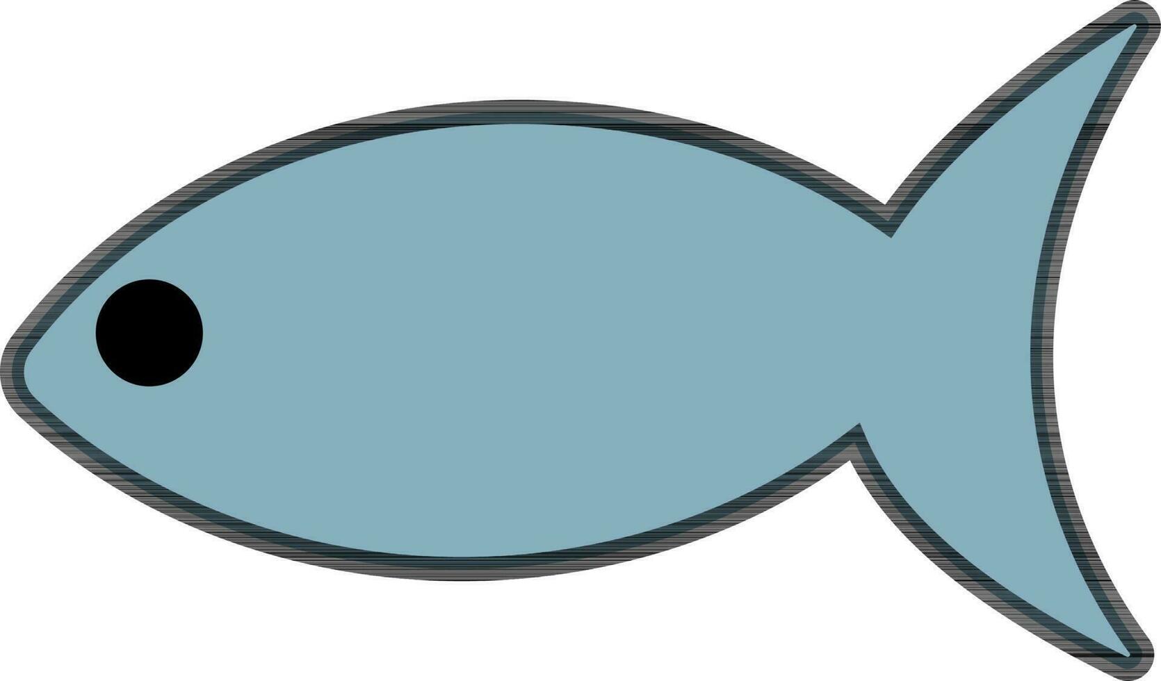 Character of a blue fish. vector