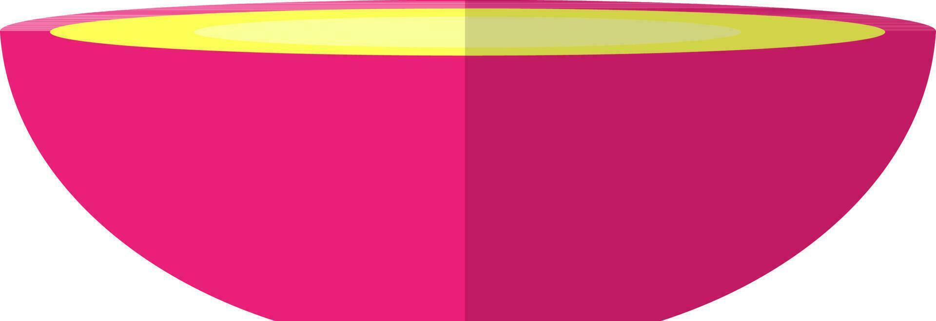 Pink bowl in flat style. vector