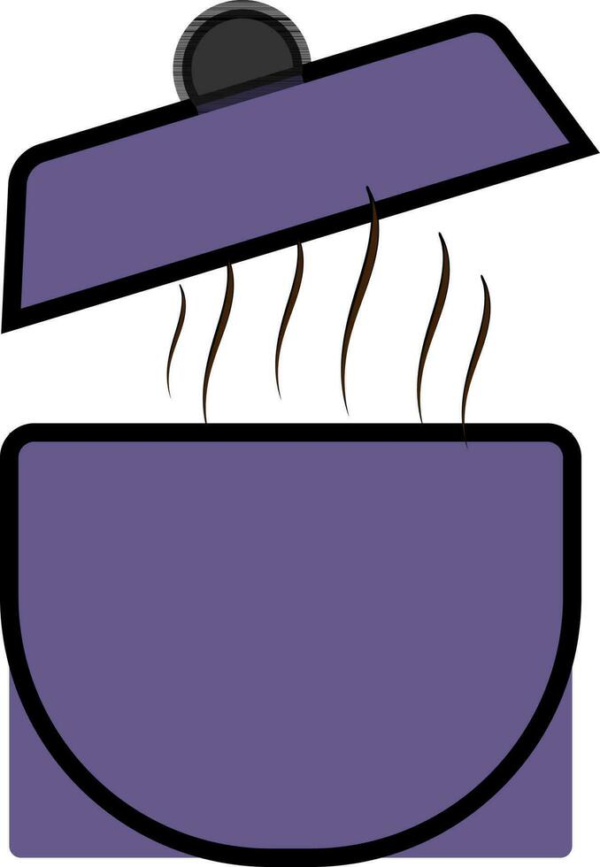 Open purple casserole pan in flat style. vector