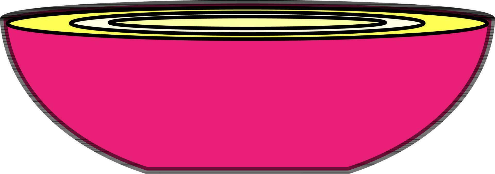 Pink bowl in flat style. vector