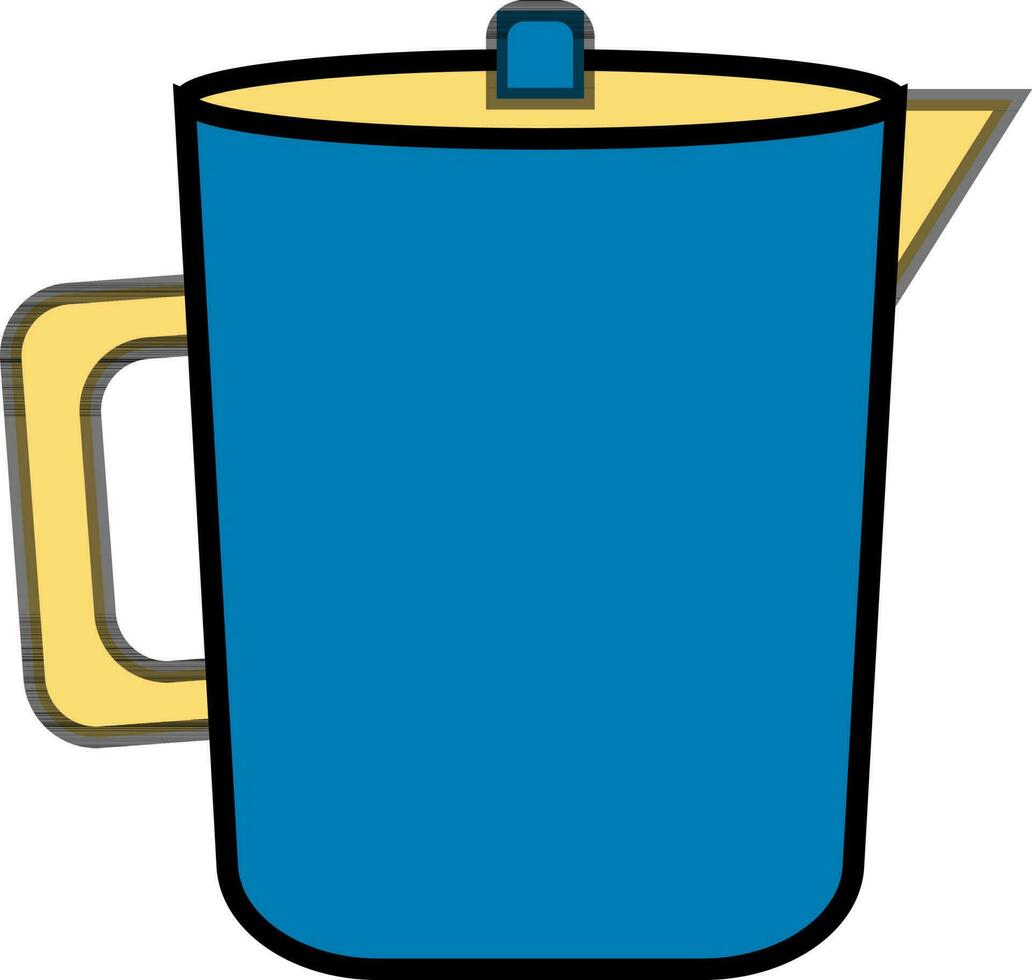 Blue jug on white background. vector