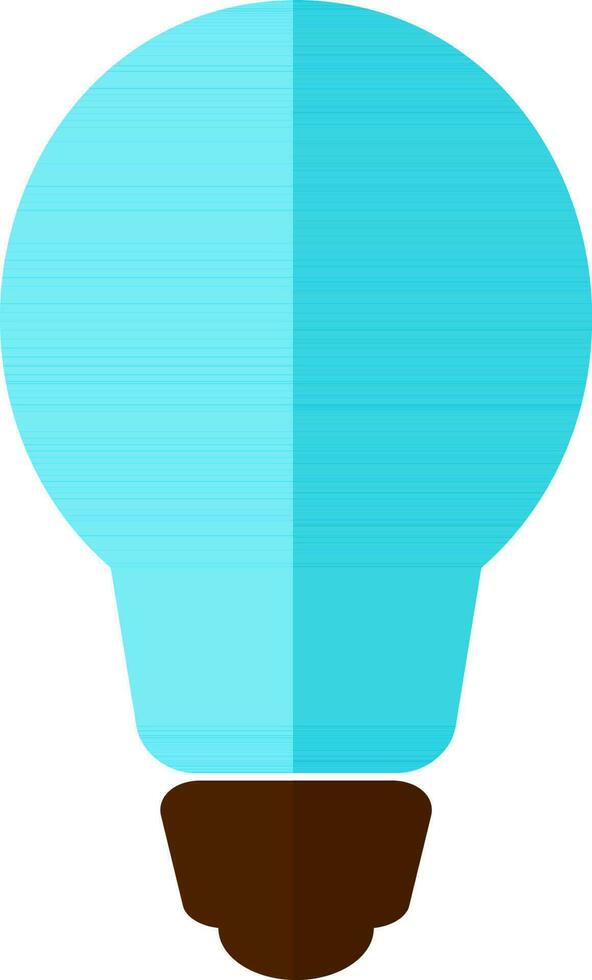 Brown and blue electric bulb in flat style. vector