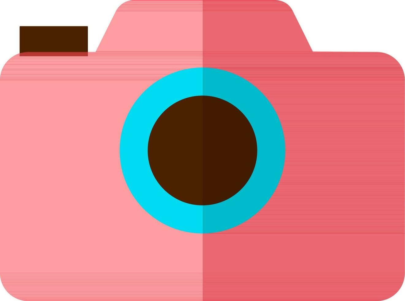 Pink digital camera in flat style. vector