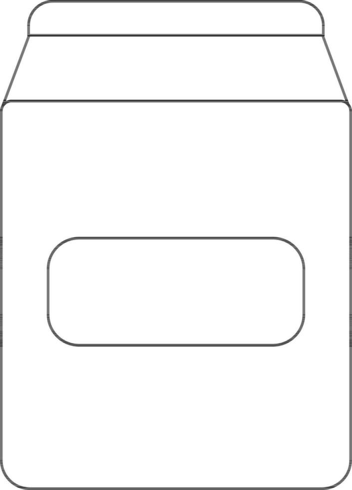 Jar in black  line art illustration. vector