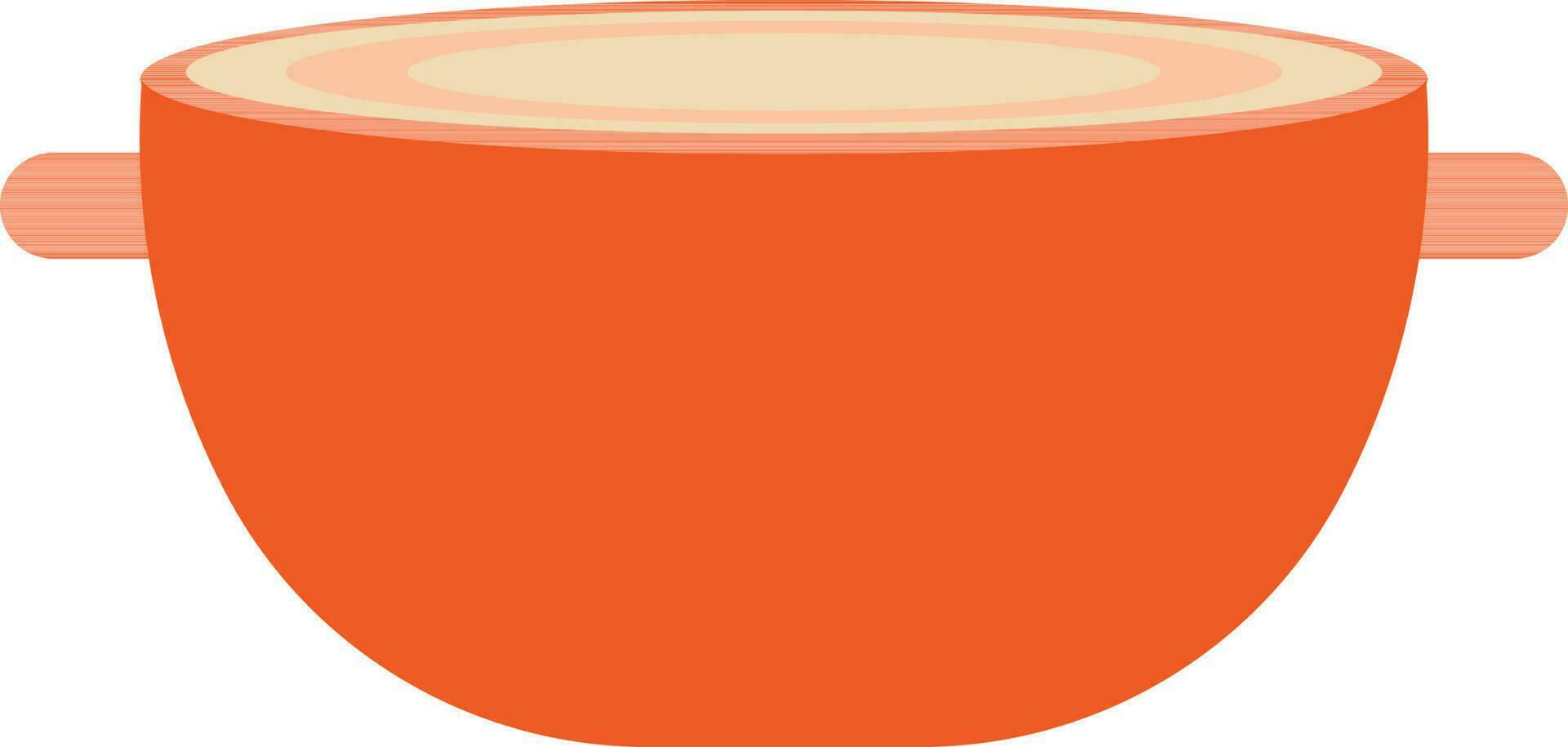 Orange bowl in flat style. vector