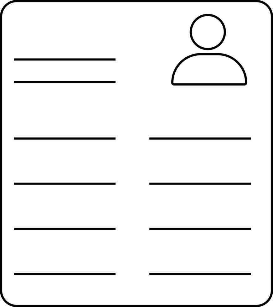 Blank document in black line art. vector