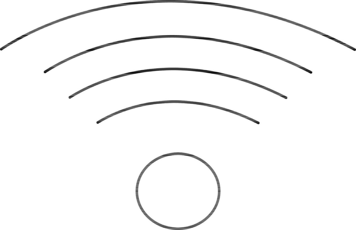 Black line art wireless sign on white background. vector