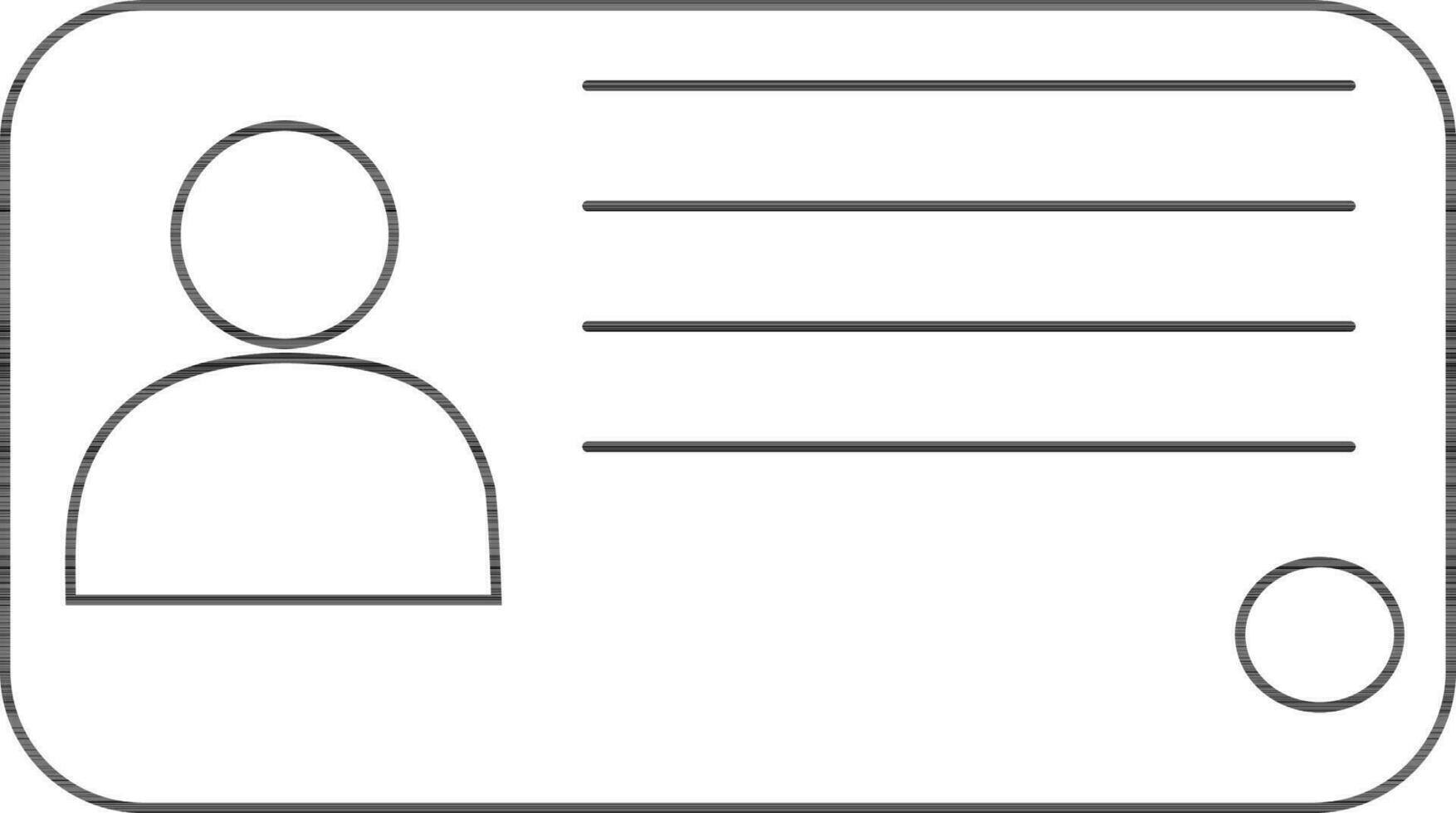 Identity card in black line art. vector