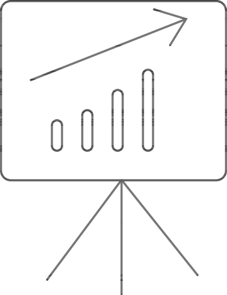 Black line art graph presenting on board. vector