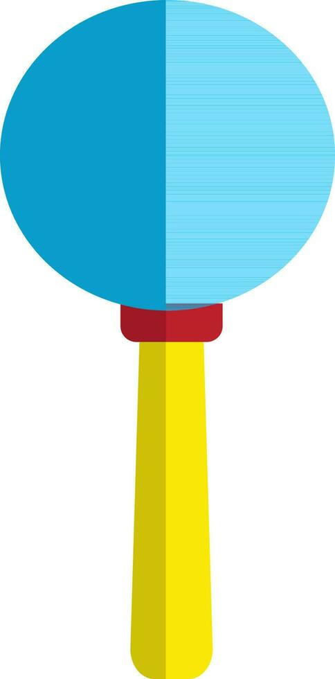 Blue and yellow microphone on white background. vector