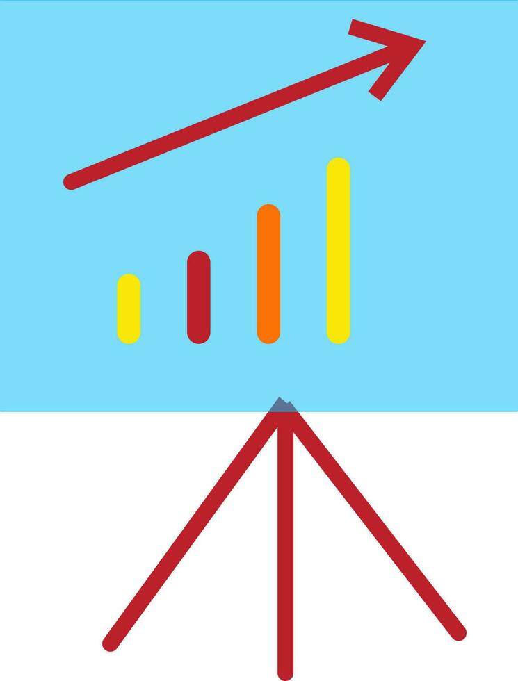 Colorful graph presenting on blue board. vector