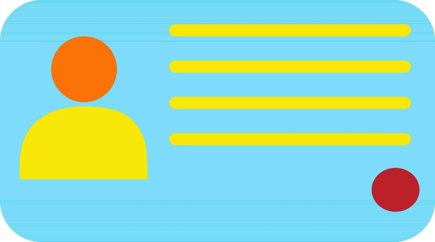 Blue and yellow identity card in flat style. vector