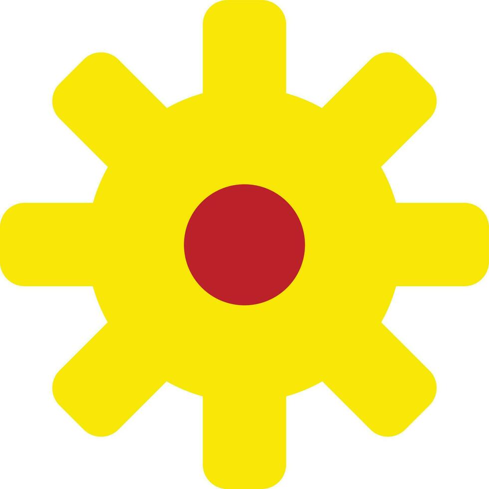 Settings cogwheel in yellow and red color. vector