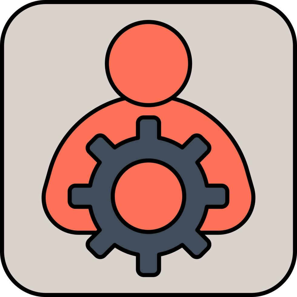 User or Profile Setting icon in orange and gray color. vector
