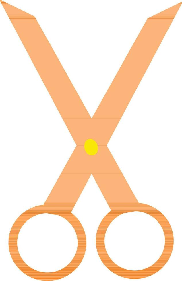Orange scissor in flat style. vector