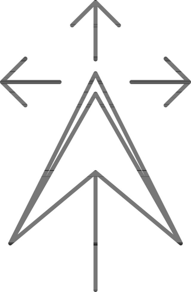 Move to location made by black line art illustration. vector