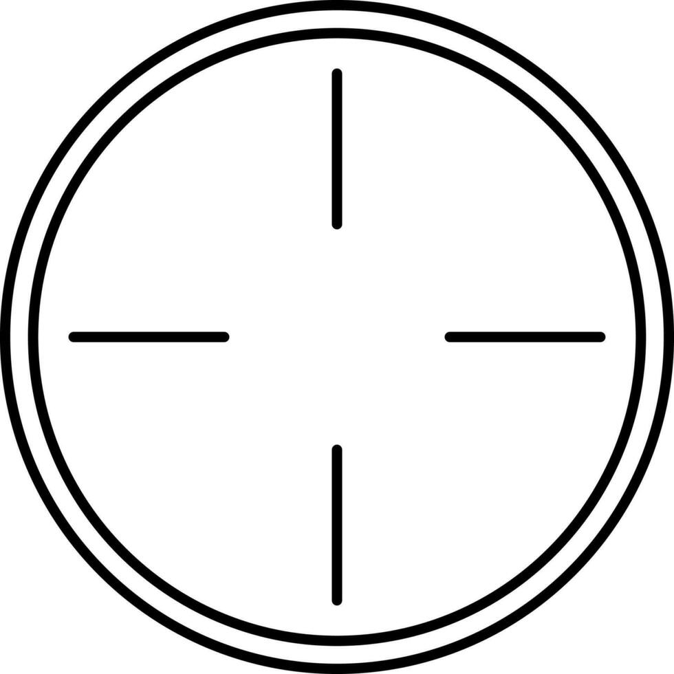 Black line art target in flat style. vector
