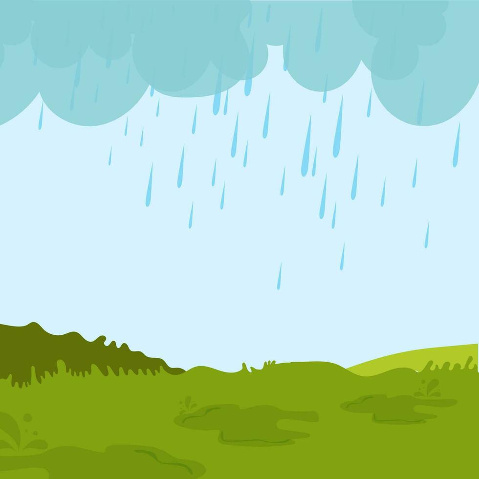 Water drop of rain with nature background. vector