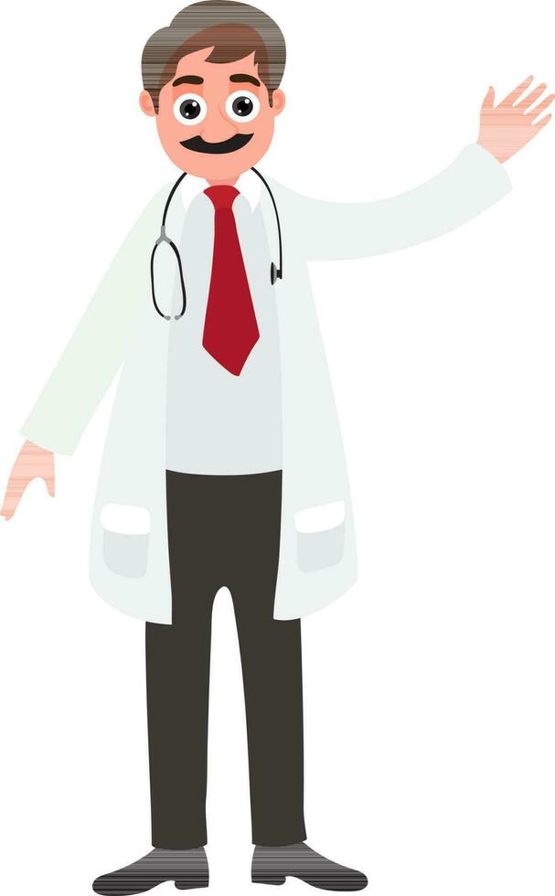 Character of a smiling doctor. vector