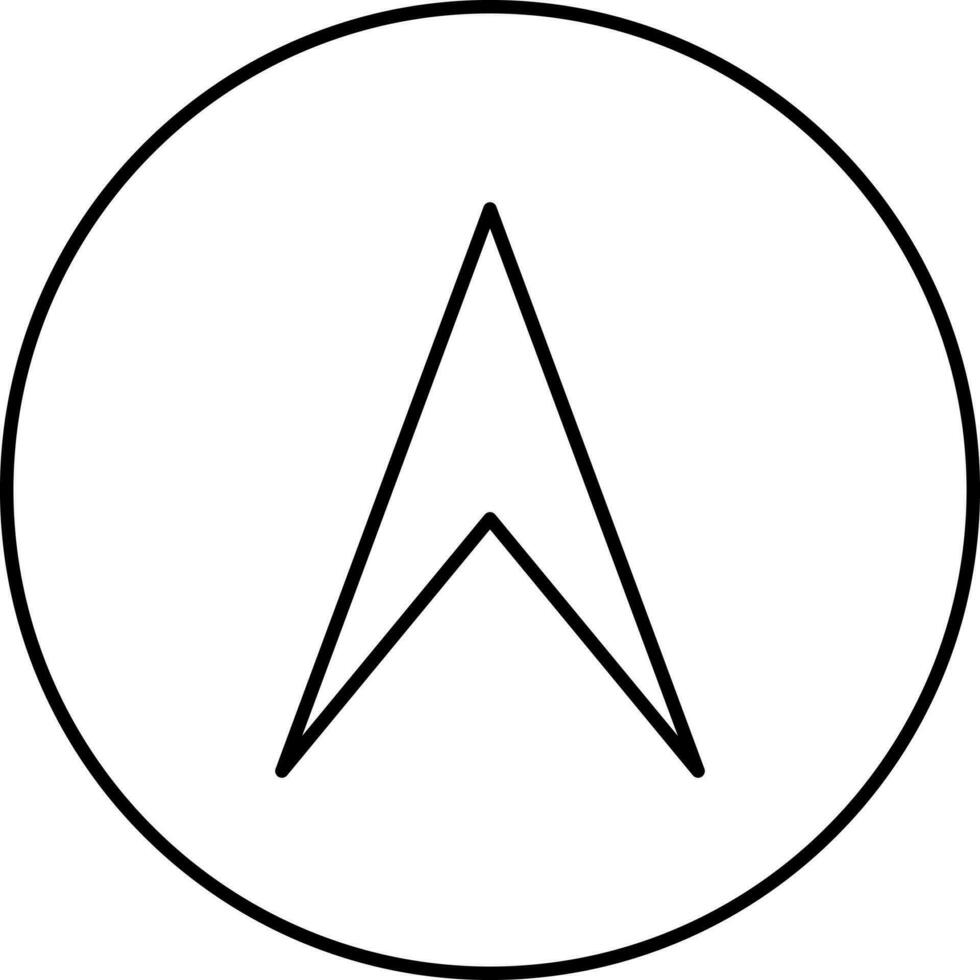 Black line art cursor in flat style. vector