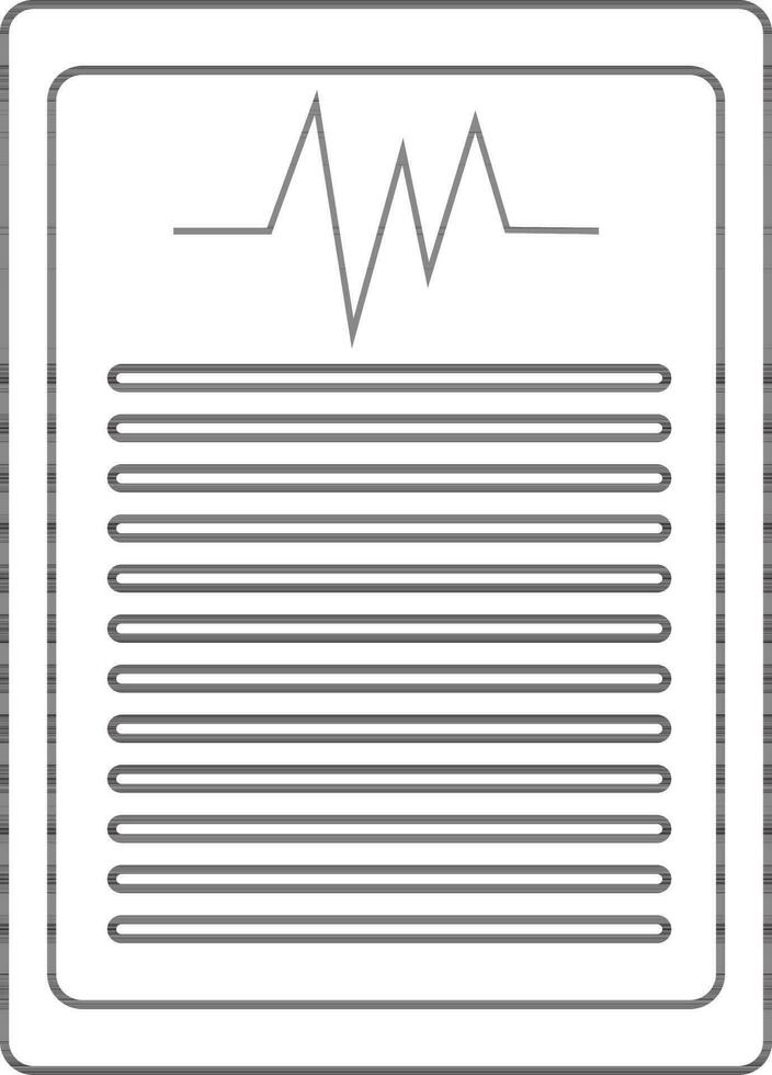 Line art positive sign on medical checklist icon. vector