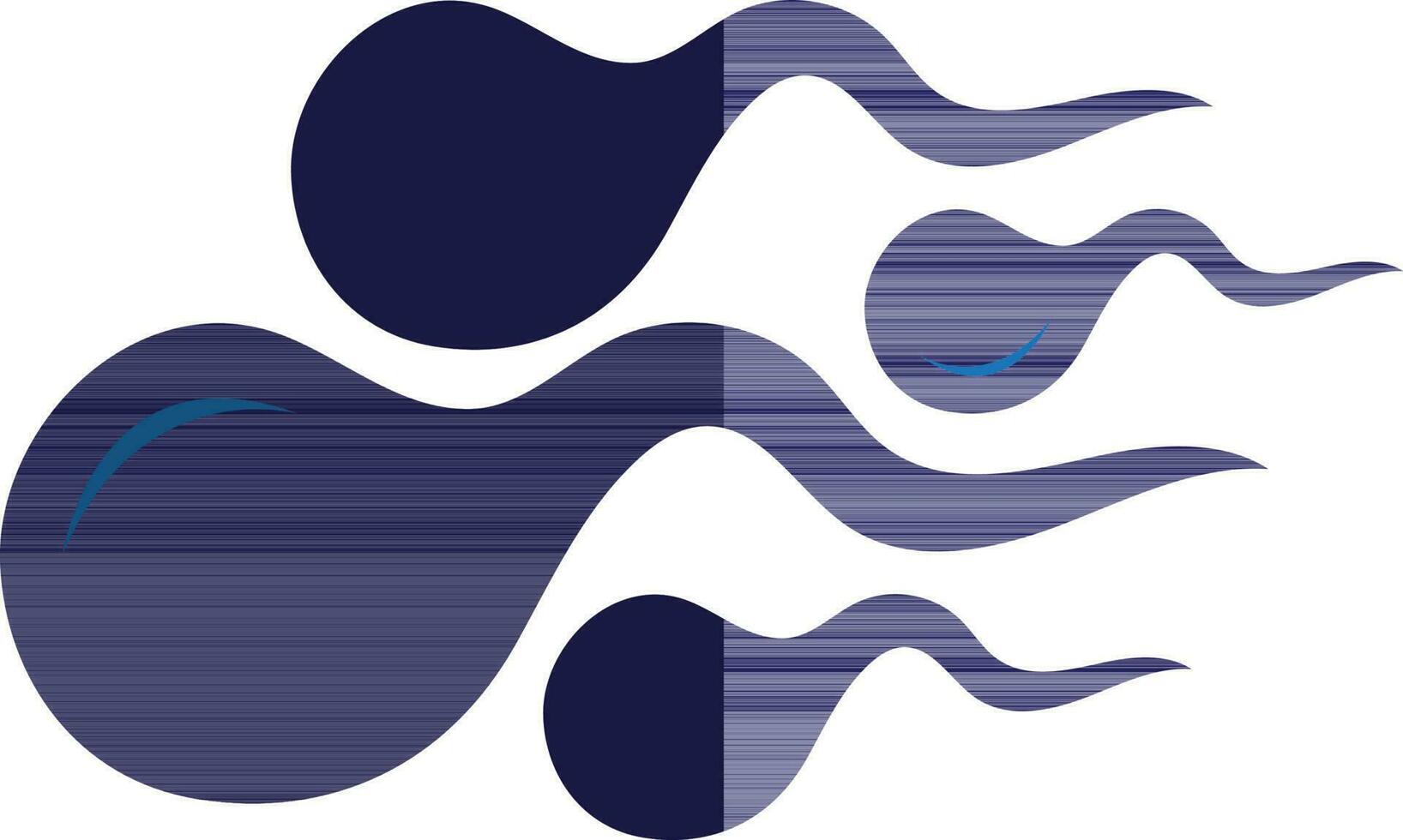 Blue sperm on white background. vector