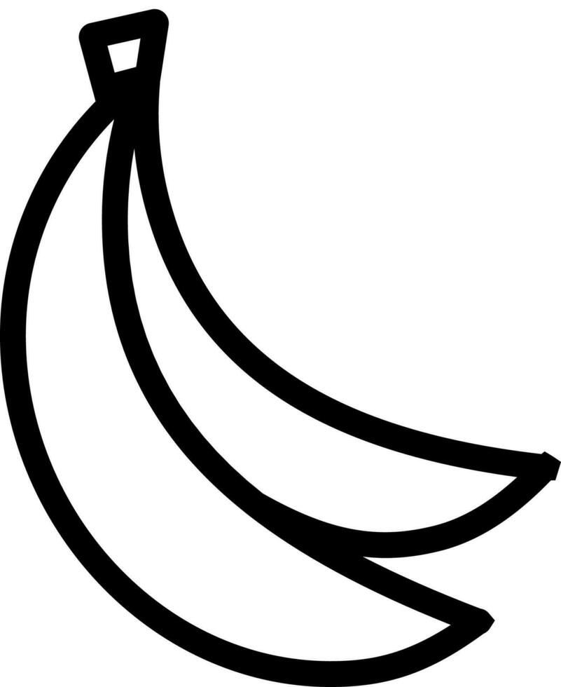 Black line art illustration of Banana icon. vector