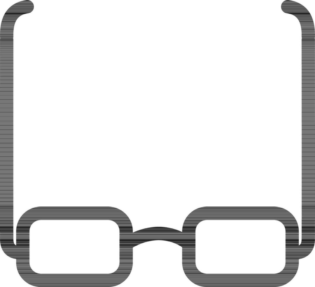 Line art Eyeglasses icon in flat style. vector