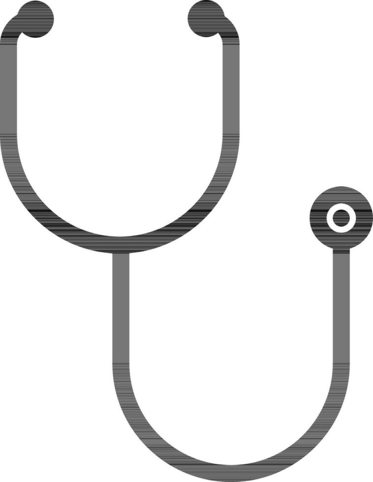 Line art Stethoscope icon in flat style. vector