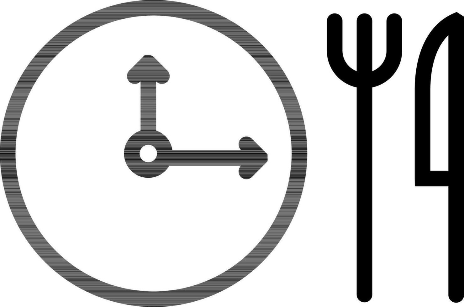 Line art illustration of Food time icon. vector