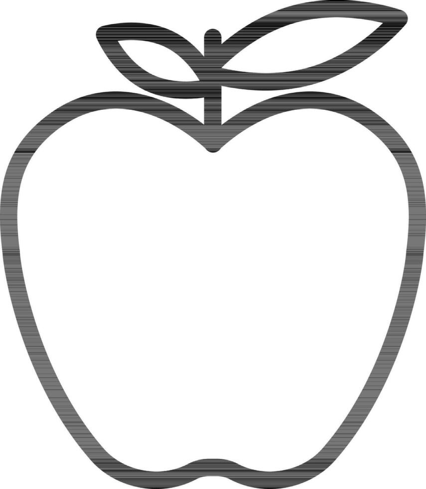 Line art illustration of Apple icon. vector